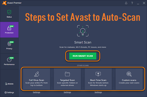 Set Avast to Auto-Scan